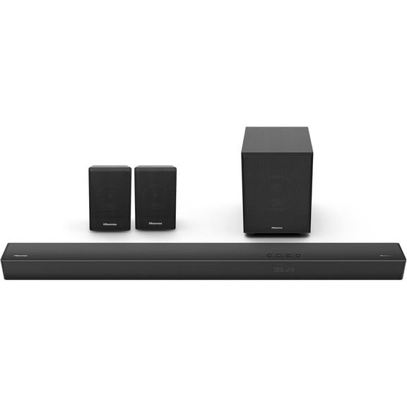 Restored Hisense U5120GW Plus 7.1.2ch Premium Sound Bar with Wireless Subwoofer, 570W, Hi-Res Audio, Bluetooth 4.2, 4K HDR Pass Through, Type-C, HDMI ARC/Optical/AUX/USB, 7 EQ Modes, Black (Refurbished)