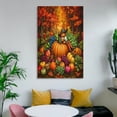 thumbnail image 6 of Thanksgiving Cornucopia Illustration Canvas Pictures Wall Art 16x24inch Canvas Print Autumn Harvest Scene with Colorful Fruits And Vegetables Wall Art for Living Room Bathroom Decor Wall Art, 6 of 8