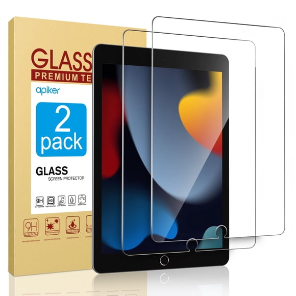Protector de pantalla apiker para iPad de 7.ª, 8.ª y 9.ª generación, 10.2", paquete de 2
