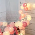 thumbnail image 3 of Bola de algodón Batería LED Cadena de luz Amantes Boda Fiesta Dormitorio Decoración Lámpara 1.5m 2pcs Inevent ZHF0166, 3 of 5