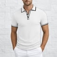 thumbnail image 2 of Telankuip Men's Knit Polo Shirts 2026 Summer Short Sleeve Quarter Zipper Polo Sweater Ribbing Pure Color Stretch Slim Fit Soft Comfortable Business Casual Pullover Tops 2-White XL, 2 of 4