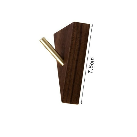 

Homeex Black Walnut Nail-free American Solid Wood Brass Hook A