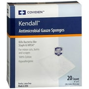 Kendall Antimicrobial Gauze Sponges, 4" x 4", 20 Count