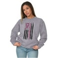 thumbnail image 4 of Breast Cancer Pink Line American Flag Women Plus Size Crewneck Sweatshirt Brisco Brands 4X, 4 of 5