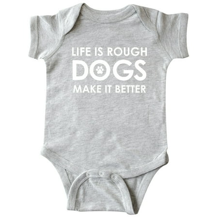 

Inktastic Life Is Rough Dogs 2 Gift Baby Boy or Baby Girl Bodysuit