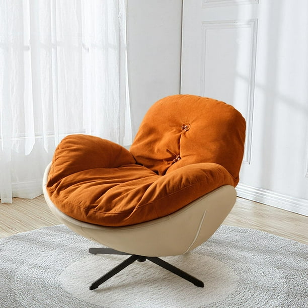 Silla de sofá individual,sillón individual sillón giratorio,Sala de estar minimalista y moderna con una sola silla.,Sofá perezoso individual,silla bolsa de asiento naranja