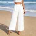 thumbnail image 6 of Wide Leg Pants for Women Loose Yoga Pants with Pockets Silk-crepe/Regular/Tall Stretch Casual Lounge Pants Summer Beach Vacation Clothes, 6 of 7