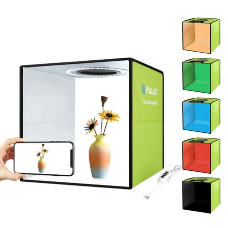 Image of PULUZ Lightbox Photo Studio Light Box with 6 Color Backdrops Photo Tent Kit 80Pcs LED Light Room Foldable Photography Lighting