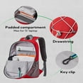 thumbnail image 4 of WATERFLY Unisex 12L Small Drawstring Lightweight Travel Hiking Backpack Daypack,Red, 4 of 7