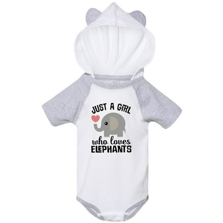 

Inktastic Just A Girl Who Loves Elephants Gift Baby Girl Bodysuit