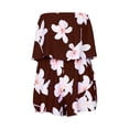 thumbnail image 4 of Gyexs Strapless Jumpsuits for Women Boho Floral Summer Casual Rompers 2026 Beach Vacation Clothes, Brown Size S, 4 of 5