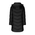 thumbnail image 6 of Maqroz Long Down Jacket Women Knee Length Warm Quilted Coats Fleece Lined Heavy Winter Coats Zip Up Thermal Heavyweight Parka Jackets with Hood and Zipper Pockets Outerwear, Navy L, 6 of 9