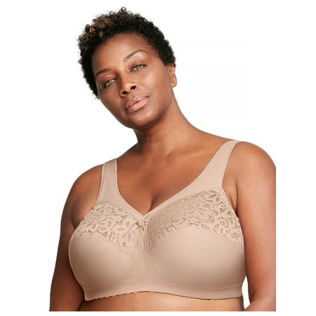 

Glamorise Full Figure Plus Size MagicLift Cotton Support Bra Wirefree #1001