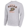 thumbnail image 2 of Men's Starter  Heather Gray Anaheim Ducks Team Logo Fleece Pullover Sweatshirt, 2 of 3