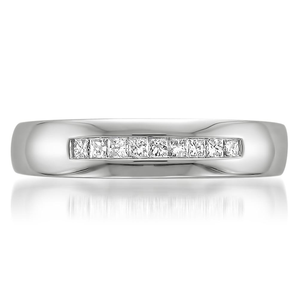 1/4 Carat T.W. Princess cut Diamond Platinum Men's Wedding Band
