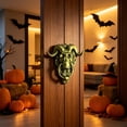 thumbnail image 4 of AZXY Ram Skull Door Knocker Halloween Decor, Indoor Outdoor Front Door Yard Halloween Party Decorations For Home Rustic Wall Hanging Porch Mantel Tiered Tray Skeleton Ornament Gift For Women, 4 of 6