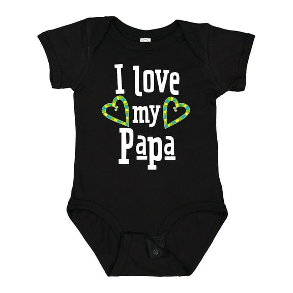 Inktastic I Love My Papa Hearts Boys or Girls Baby Bodysuit