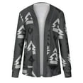 thumbnail image 4 of Lilgiuy Women Long Sleeve Prind Cardigan Autumn Casual Coat Blouse Top(Gray,6) Winter Fashion 2022, 4 of 5