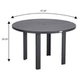 thumbnail image 5 of LeisureMod 5-Piece Dining Set 48" Round Dining Table and 4 Patio Arm Chairs in Aluminum with Slatted Design and Removable Cushions Seats 4 Person for Home, Patio, Chelsea Collection in Cherry Red, 5 of 26