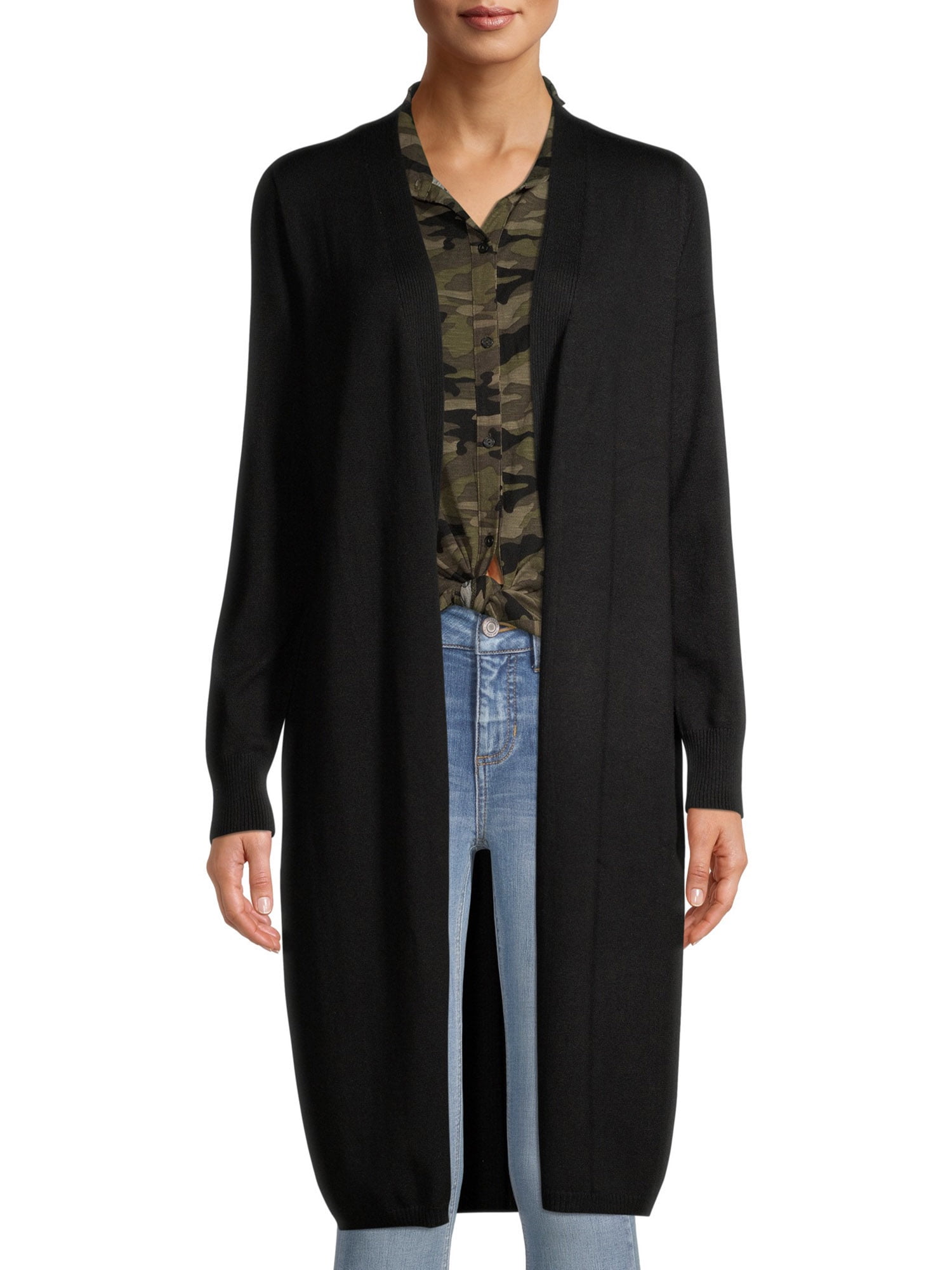 Time and Tru Women's Open Front Duster Cardigan Sweater - Walmart.com