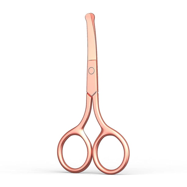 Tijeras Pequeñas, Tijeras Para Cejas, Tijeras Para Pelo De Nariz, Diseño De Punta Redonda, Oro Rosa