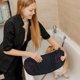 thumbnail image 1 of Toalla de secado para perros | Guantes de microfibra superabsorbentes para perros y gatos | Toalla de baño para mascotas de secado rápido de 65 x 23 cm con bolsillos para las manos | Lavable a máqu, 1 of 2