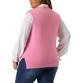 thumbnail image 4 of DARING DIVA Women's Plus Size V Neck Knit Sweater Vest 3X Pink, 4 of 6