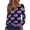02-Dark Purple, variant on Women's Halloween T-Shirt Plus Size V-Neck 3/4 Sleeve Top, Witchy Print Halloween Blouse Fall Party and Casual Outfit 01-Black L