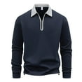 thumbnail image 2 of Ceisia Men's All-Season Gift Vintage Casual Plaid Polychrome Zipper Turndown Collar Long-Sleeve Shirt - Polyester Comfortabl e Daily Top, 2 of 5