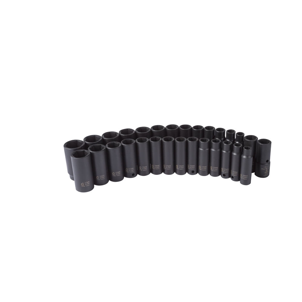 Sunex 5153DD 29-Piece 1/2 in. Drive SAE/Metric Master Double Deep Impact Socket Set
