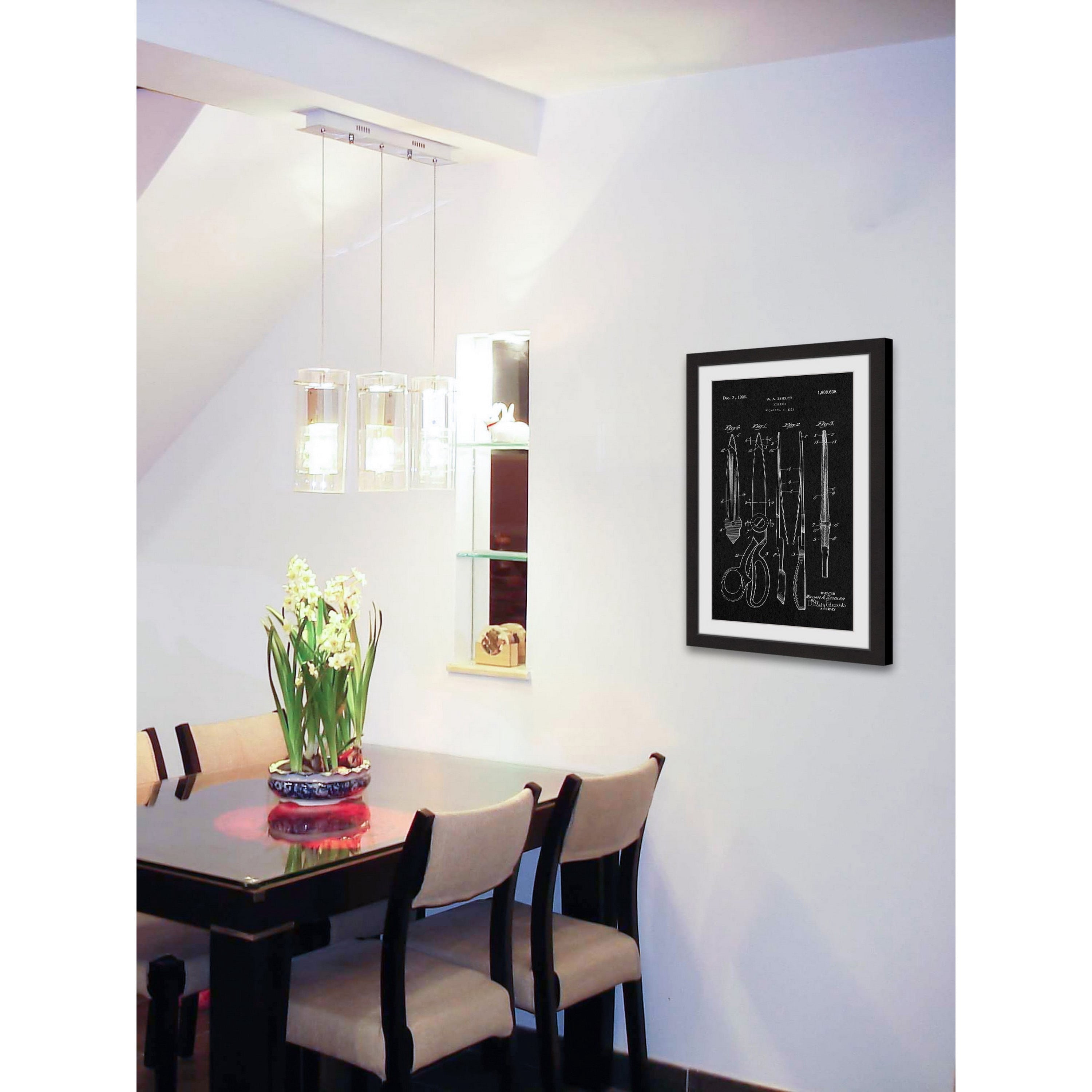 "Scissors 1925 Black Paper" Framed Painting Print