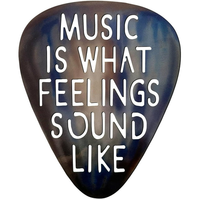 Azezo Metal Guitar Pick Dcor 12X10 Music Wall Art Arte De Pared De Guitarra Inoxidable Con Música Es Lo Que Suenan Los Sentimientos