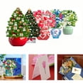 thumbnail image 5 of Large 3D Pop-Up Greeting Cards, 9.53"x11.61", Bouquets & Christmas Tree Designs, with Matching Envelopes, for Mother’s Day, Father’s Day, Thanksgiving, Christmas, Birthdays, and Festivals, 5 of 5