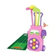 thumbnail image 2 of Juego de palos de golf para niños, juguete de golf para interiores, juego de pelota de golf portátil educativo. rosa, 2 of 9