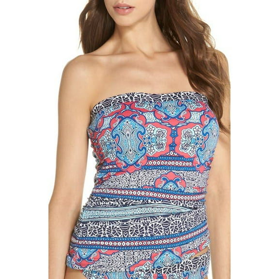 DSF Riviera Tiles Strapless Tankini Top, Cerise, Small