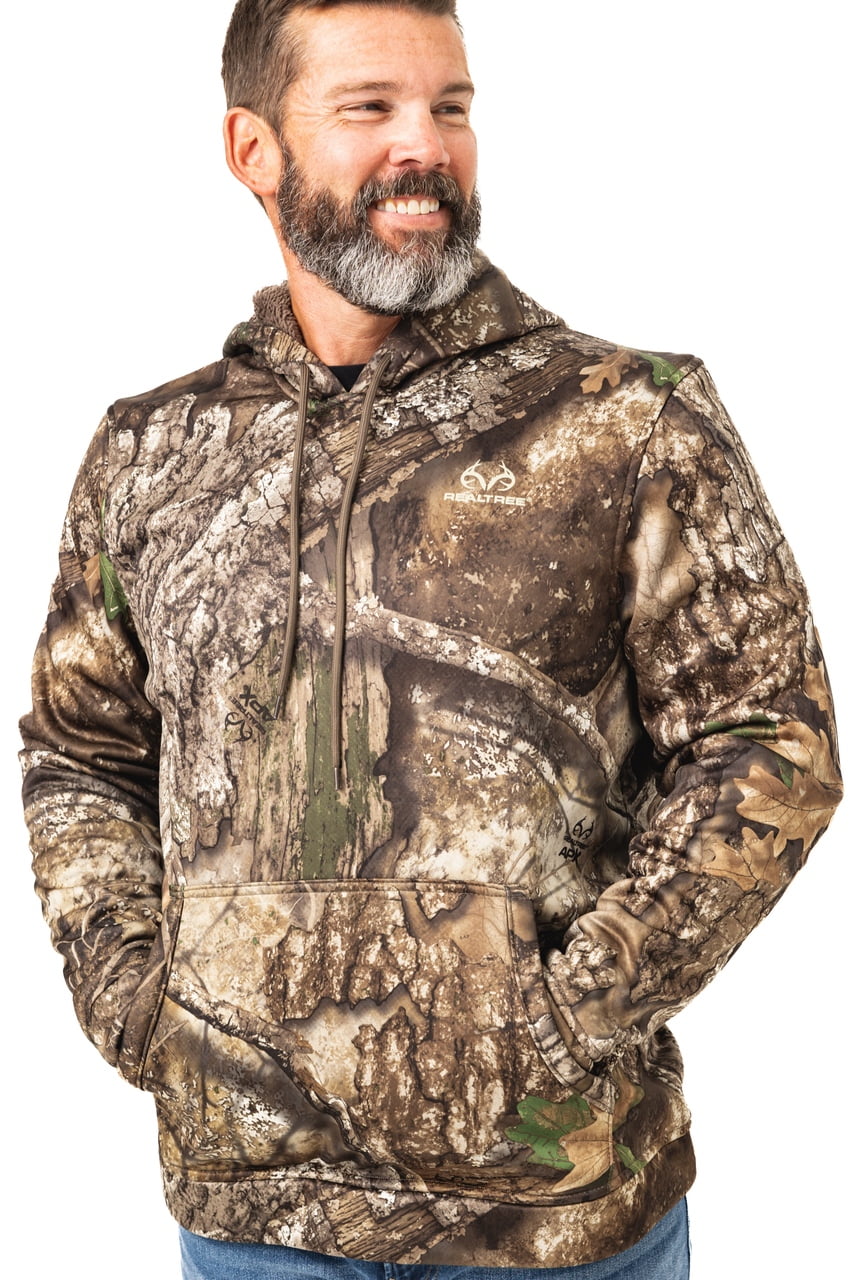 Realtree Men's APX Camo Hunting Hoodie -  High Pile Pullover for Outerwear | Size S-4X