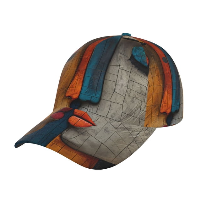 Sikiie Abstract Colorful Duality Print Unisex Vintage Washed Unstructured Baseball Cap Soft Cap Adjustable Unisex Baseball Hat Dad Hat