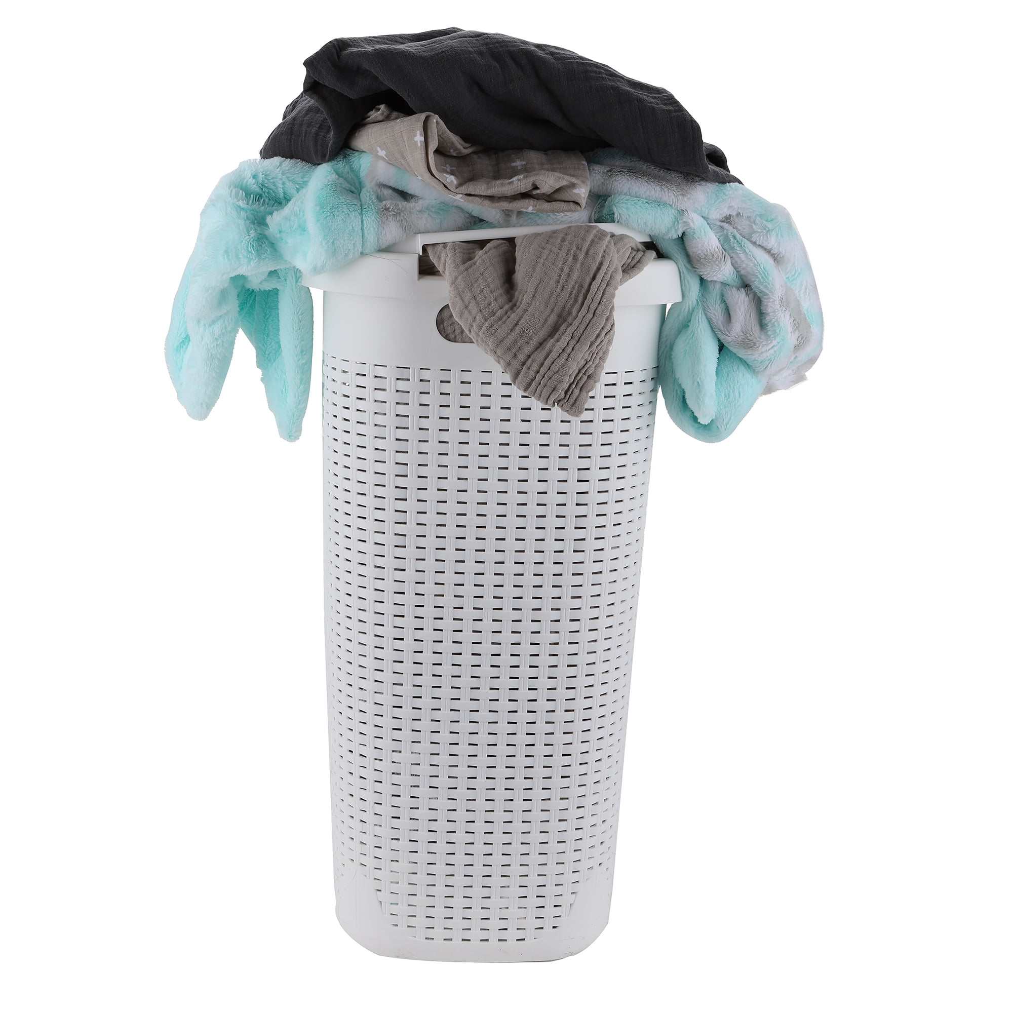 Mind Reader 60 Liter Laundry Basket with Cutout Handles, Washing Bin