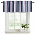 thumbnail image 2 of Navy Blue Purple Striped Valances for Windows, Decorative Rod Pocket Window Valance Curtains, Modern Minimalist Ombre Lines Short Curtain Drapes for Kitchen/Living Room, 2 Panels, 42" W x 18" L, 2 of 8