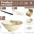 thumbnail image 3 of Ceramic Ramen Bowl Set of 2, 40oz Japanese Noodle Bowls with Spoons & Chopsticks Porcelain Large Soup Bowl for Pho, Udon, Retro Style Tableware Microwave & Dishwasher Safe, Twig, 3 of 9