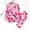 Hot Pink, variant on Women's 2 Piece Valentines Pajamas Cute Love Heart Print Plus Size Long Sleeve Button Down Shirts and Pant Soft Comfy Loose Sleepwear