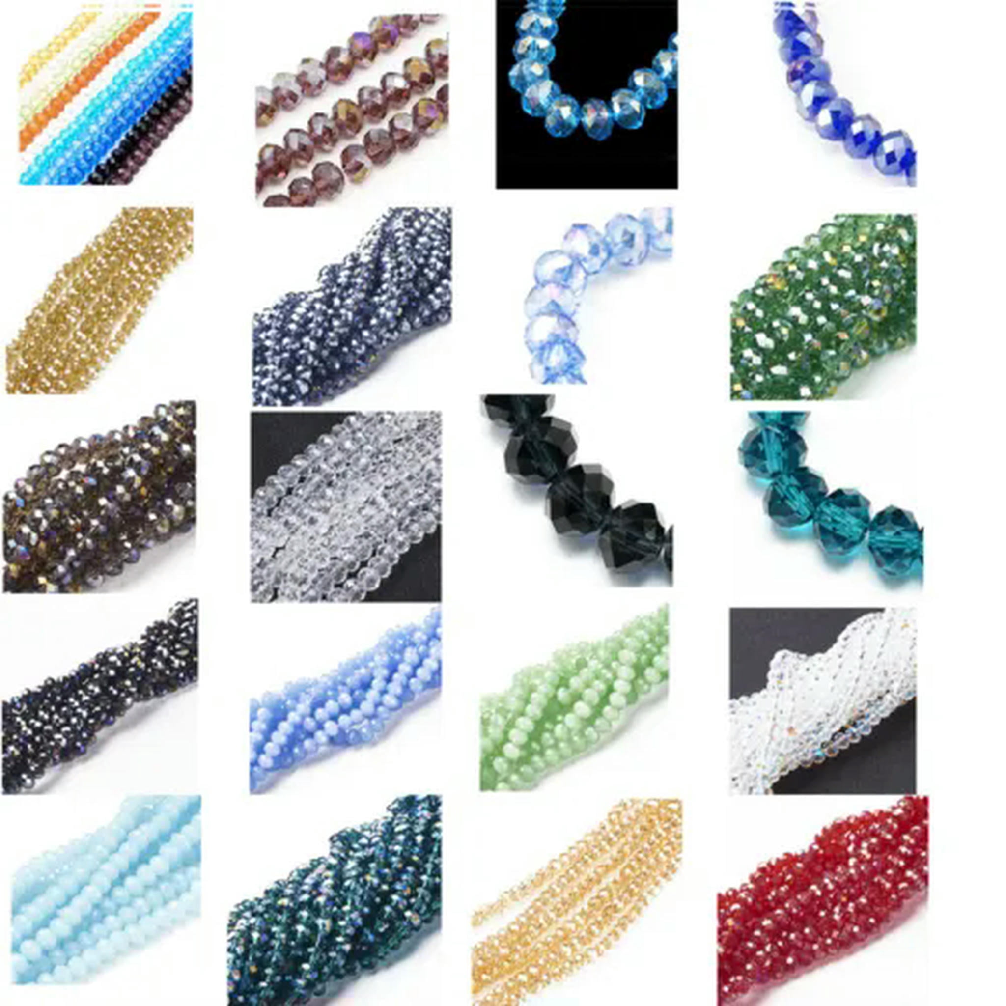 U8MO 10Strds Crystal Glass Beads Rondelle Faceted Tiny Loose Bead Beading Craft 6x4mm-Assorted