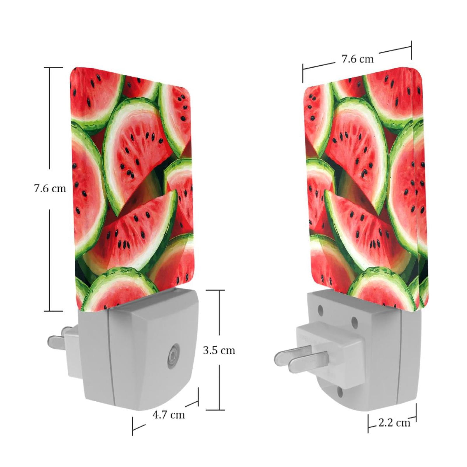 PhooArto Watermelon Pattern Plug in LED Night Light Auto Sensor Dusk to Dawn Decorative Night for Bedroom, Bathroom, Kitchen, Hallway, Stairs, Baby's Room, Energy Saving