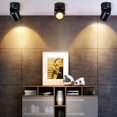 thumbnail image 4 of Lámpara de techo blanca de 12 W, 1 foco LED, ajustable, moderna, giratoria, para interior, oficina, sala de estar, cocina, comedor (negro, blanco cálido)., 4 of 5