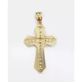 thumbnail image 4 of Moissanite Round Cut 2 Ct White Pendant Cross Men's 14K Yellow Gold Plated, 4 of 4
