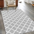 thumbnail image 4 of Area Rug 48×72in, Abstract Geometric Pattern Floor Carpet Living Room Rug, Modern Morocco Gray White Style Non-Slip Welcome Mat Indoor Rugs for Bedroom Dining Room, 4 of 9