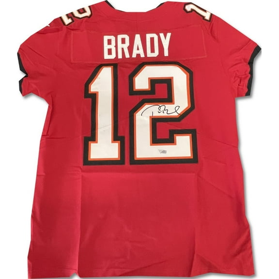 Tom Brady Signed Autographed Authentic Red Jersey Buccaneers Medium Fanatics