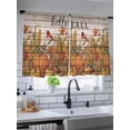 thumbnail image 3 of Sheer Curtains 45 Inches Long, Hello Fall Light Filtering Window Curtains for Living Room, Orange Pumpkins Birds Vintage Thanksgiving Rod Pocket Voile Sheer Curtain Drapes, 52"W x 45"L, 2 Panels, 3 of 8