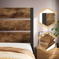 thumbnail image 2 of Lifezone Full Bed Frame with Rustic Vintage Wood Headboard and Footboard,Metal Support,Rustic Brown, 2 of 7