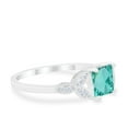 thumbnail image 6 of Art Deco Design Ring Princess Cut Paraiba Tourmaline CZ 925 Sterling Silver Size 5, 6 of 6